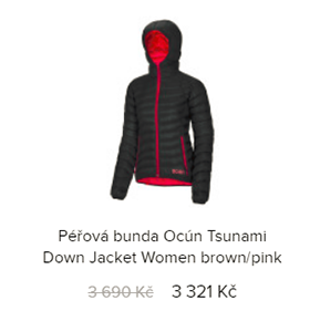 Péřová bunda Ocún Tsunami Down Jacket Women brown/pink 