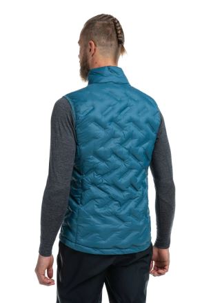 Pánská zateplená vesta Kilpi NAI-M tyrkysová 3XL tyrkysová 3XL, zadní pohled na modelovi. (3)