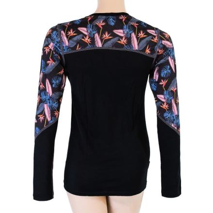 Dámské funkční tričko s dlouhým rukávem SENSOR Merino Impress černá/floral (2)