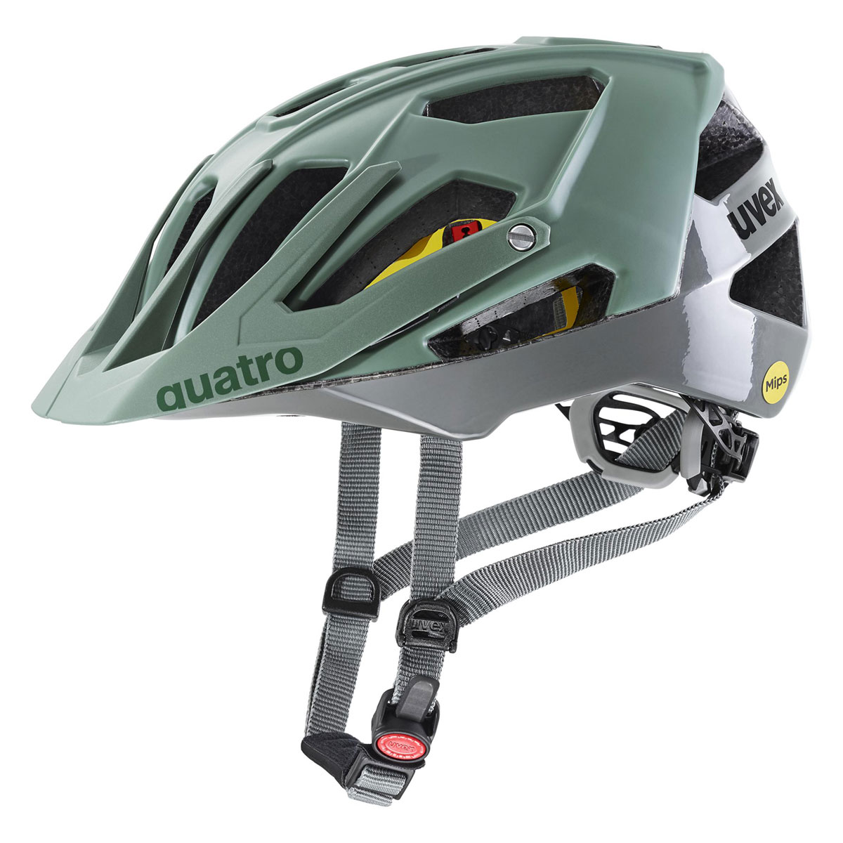Cyklistická helma Uvex QUATRO CC MIPS, Moss Green - Rhino 56-61cm
