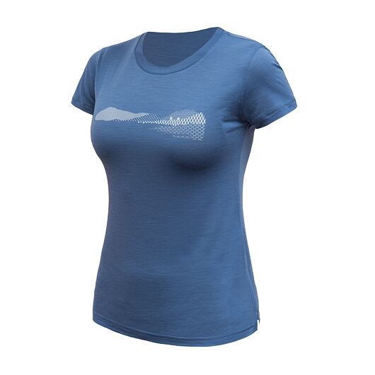 Dámské triko s krátkým rukávem Sensor Merino Air Hills riviera blue