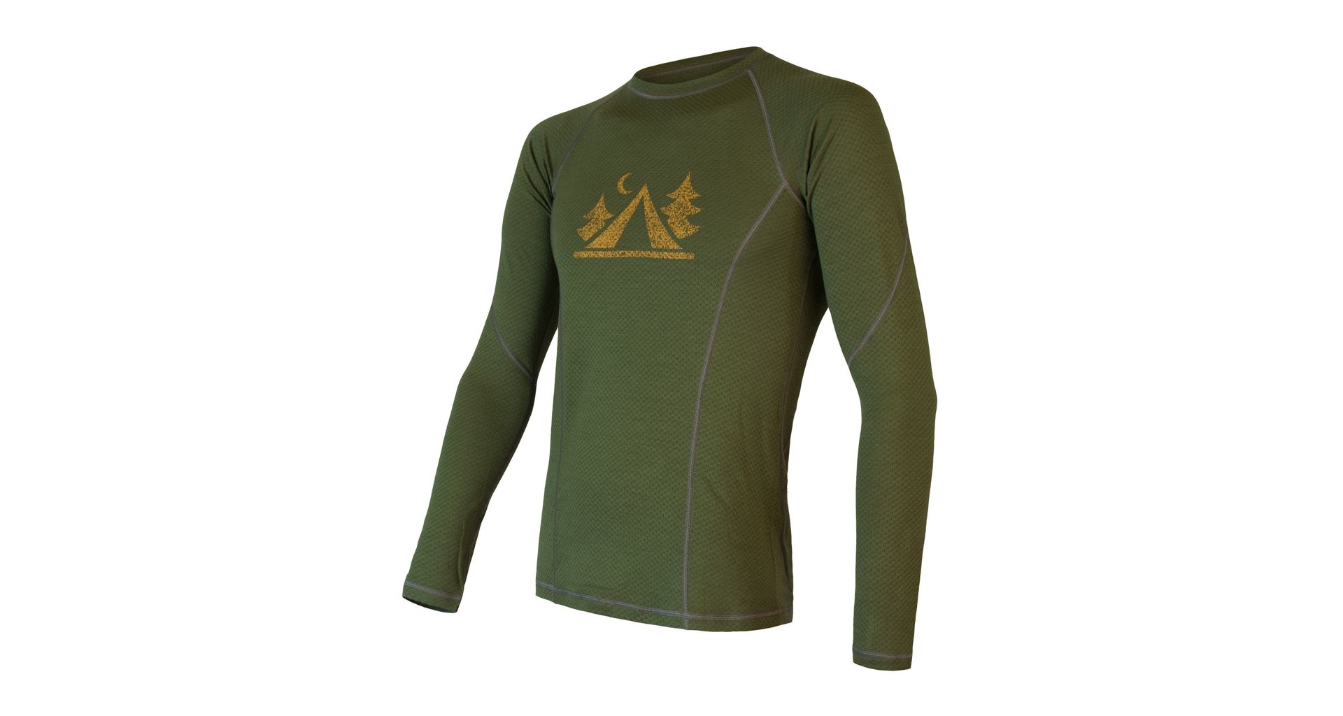 Pánské funkční triko SENSOR Merino DF Camp dl.rukáv safari green XXL