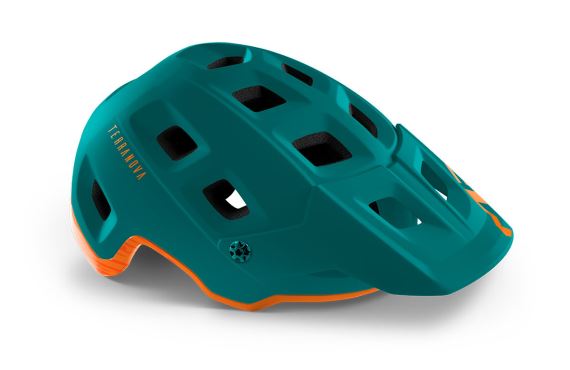 Cyklistická helma MET Terranova alpine zelená/oranžová