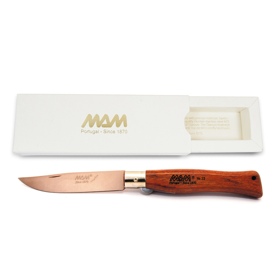 Zavírací nůž s pojistkou MAM Douro 2062 Bronze Titanium 10,5 cm bubinga