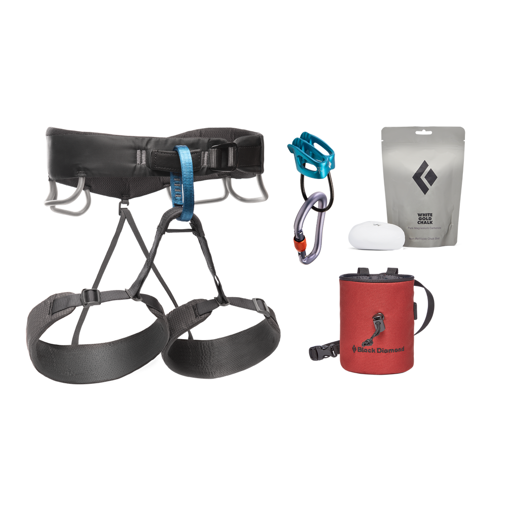 Pánský lezecký set Black Diamond Momentum Harness package Anthracite S