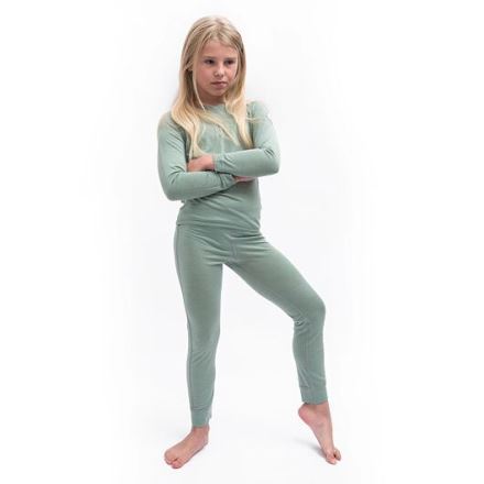 Dětský triko dl.rukáv + spodky Sensor MERINO AIR SET + spodky basil green (3)
