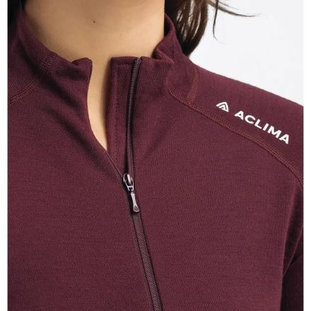 Dámské tričko Aclima WarmWool Mock Neck Shirt niagara (2)