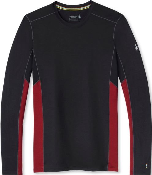 Pánské funkční tričko s dlouhými rukávy Smartwool Merino Sport 150 Long Sleeve Crew M Tibetan red heather-black
