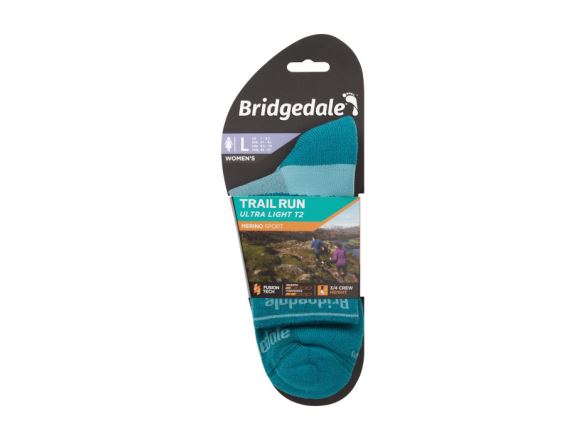 Dámské běžecké ponožky Bridgedale Trail Run UL T2 MS 3/4 Crew teal (2)