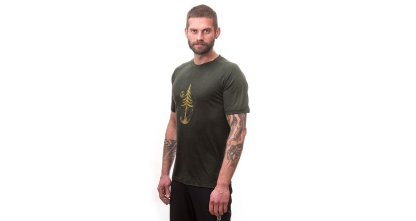 Pánské funkční triko Sensor Merino Air PT Earth Olivově zelená (1)