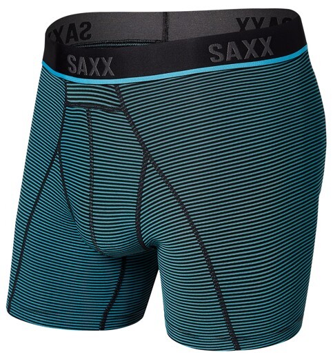 Pánské boxerky SAXX Kinetic HD Boxer Brief cool blue feed stripe M