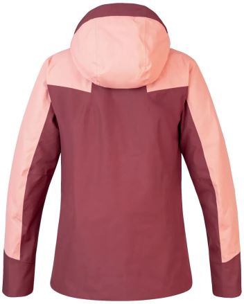 Zadní pohled na bundu Hannah Ritta purple ash/orchid petal 36 s kapucí. (2)