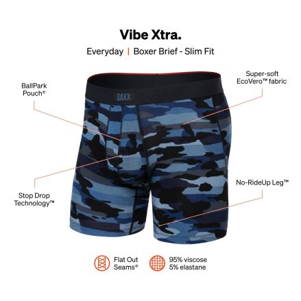 Pánské boxerky Saxx Vibe Xtra Boxer Brief Fly Cloudbank Camo-Navy (4)