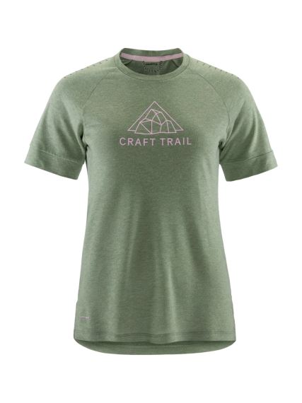 Dámské triko CRAFT ADV Trail Wool SS zelená - celkový pohled na zelené triko s krátkým rukávem.