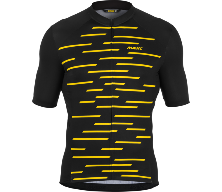 Pánský cyklistický dres Mavic Cosmic black yellow XL