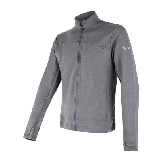 Pánská funkční mikina se zipem SENSOR Merino Upper šedá