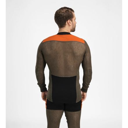 Pánské termotriko Aclima WoolNet Hiking Crew Neck jet black/tarmac/gold flame (3)