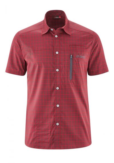 Pánská košile s krátkým rukávem Maier Sports Mats S/S red/grey