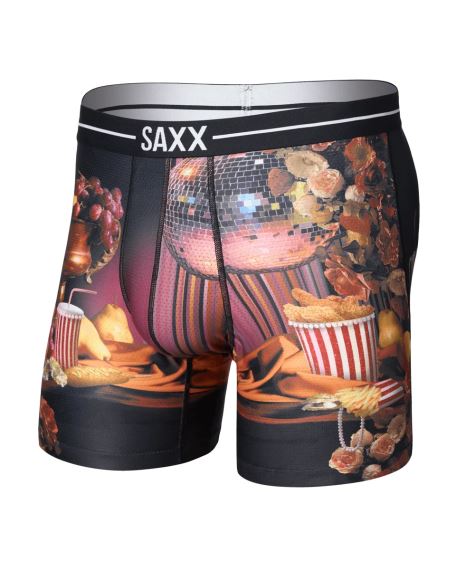 Pánské boxerky SAXX Volt Breathable Mesh disco fries-maroon