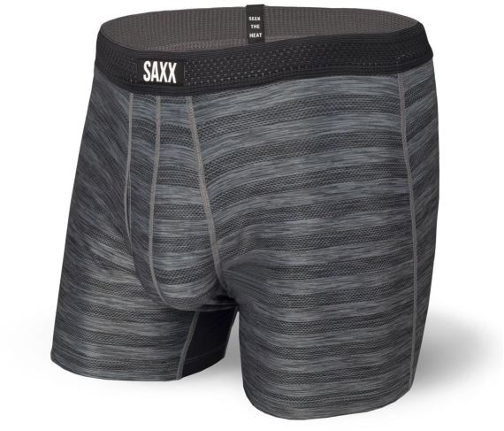 Pánské boxerky SAXX Hot Shot Boxer Brief Fly black heather