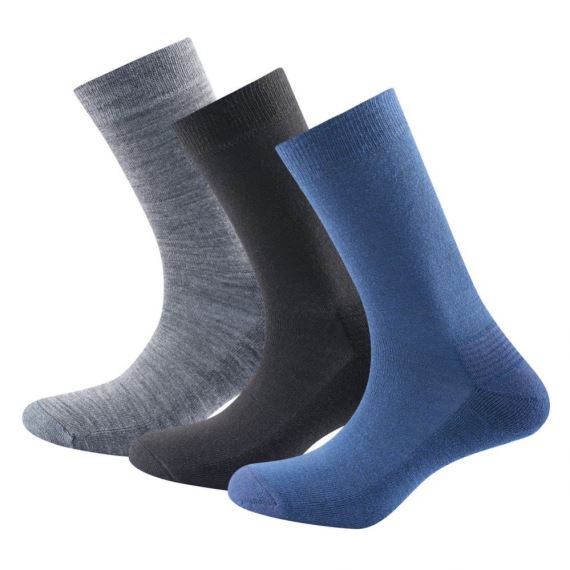 Pánské středně silné vlněné ponožky Devold Daily Medium modrá