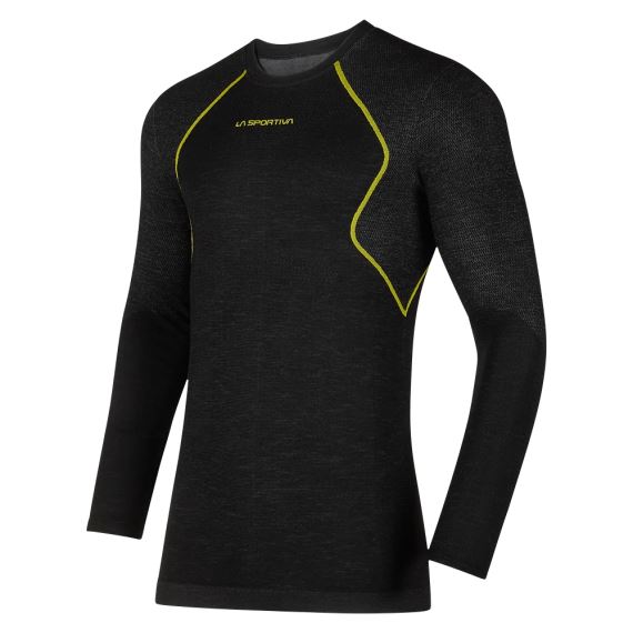 Pánské termotričko La Sportiva WOOL40 AERO LONGSLEEVE Men black/yellow