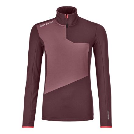 Dámský zimní svetr Ortovox W's Fleece Light Zip Neck Winetasting