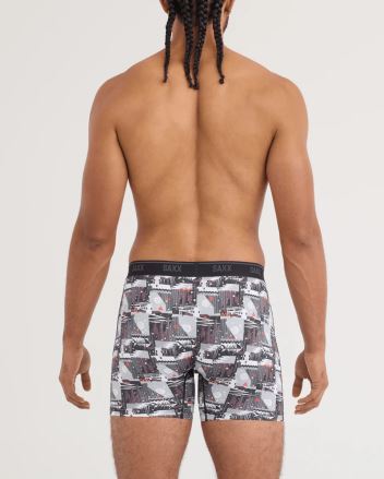 Pánské boxerky SAXX Quest Quick-Dry Mesh Boxer Brief winter trek-black (2)