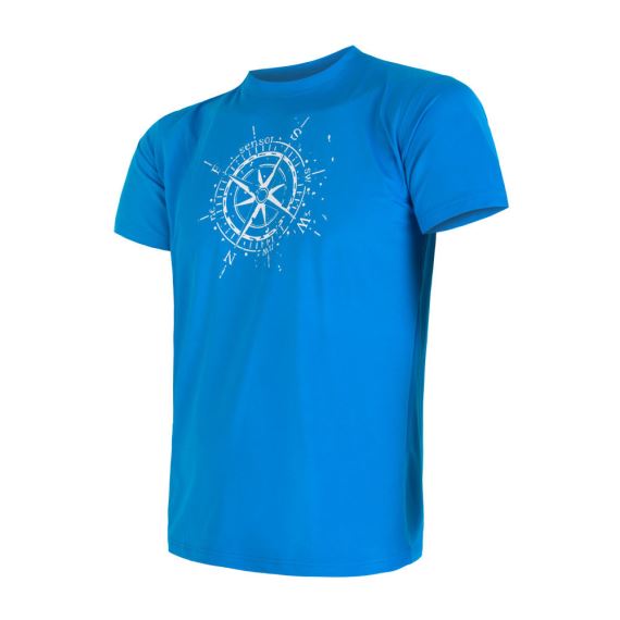 Pánské tričko s krátkým rukávem a potiskem SENSOR Coolmax Fresh PT Compass modrá