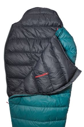 Spací pytel WARMPEACE Solitaire 250 - Teal green/black (2)