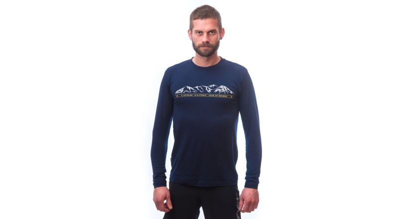 Pánské funkční triko Sensor Merino Active PT Mountains Tmavě modrá (2)