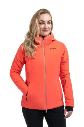 Dámská lyžařská bunda Kilpi CORTINI-W korálová na modelce, přední pohled. (2)