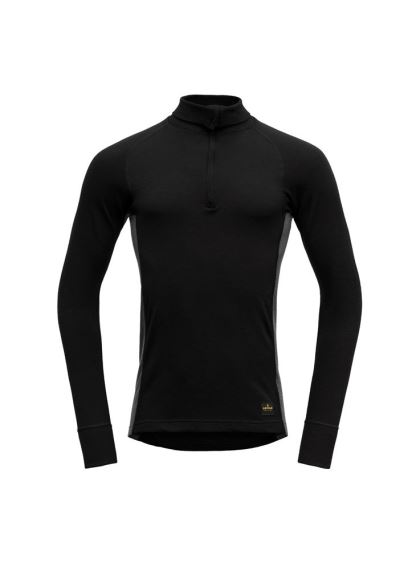 Pánské funkční tričko Devold Spirit Shirt Zip Neck Black