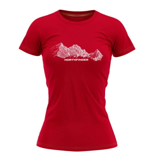 Dámské bavlněné tričko Northfinder Kenya Red