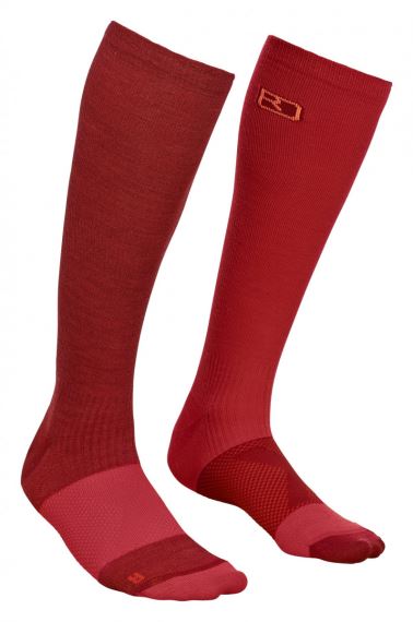 Dámské kompresní ponožky Ortovox Tour Compression Socks dark blood