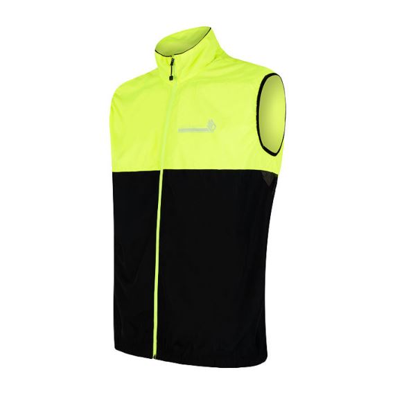Pánská sportovní vesta SENSOR Neon černá/reflex žlutá