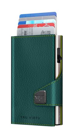 Peněženka Tru Virtu CLICK &amp; SLIDE Vegan Bio Wine Green/Silver
