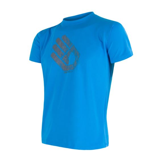 Pánské tričko s krátkým rukávem a potiskem SENSOR Coolmax Fresh PT Hand modrá