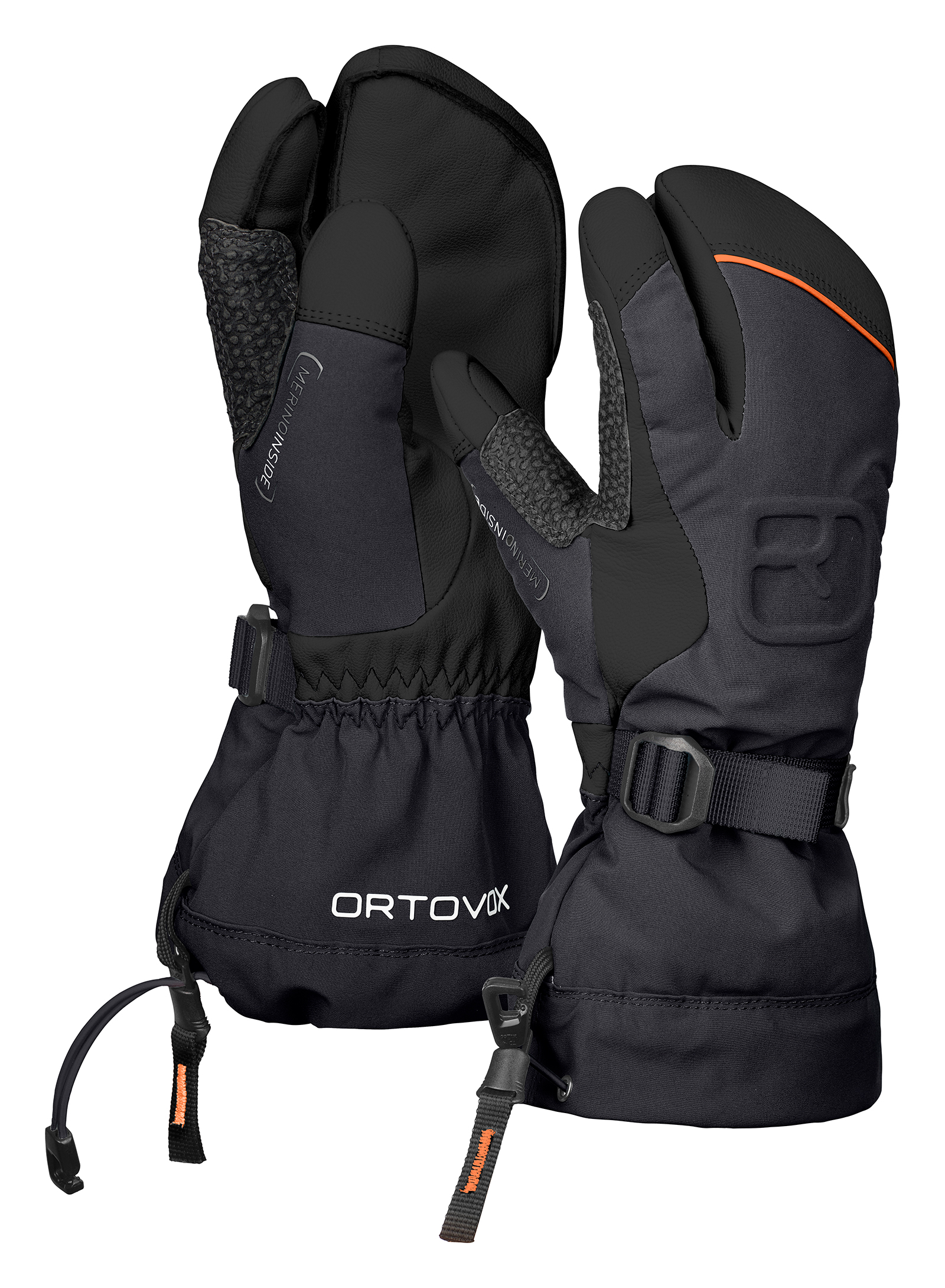 Pánské rukavice ORTOVOX Freeride 3 Finger Glove Black raven XXL