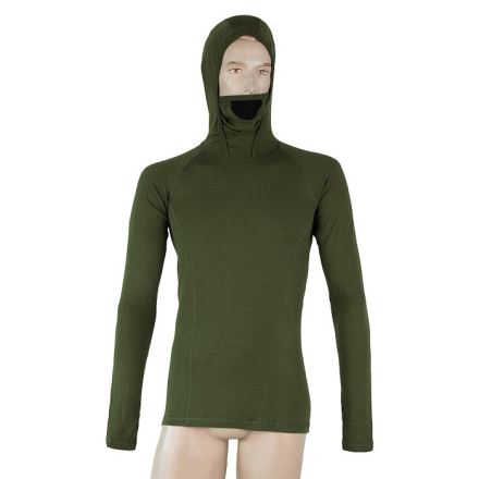 Pánské oboustranné funkční tričko s dlouhým rukávem a kapucí SENSOR Merino DF safari (3)