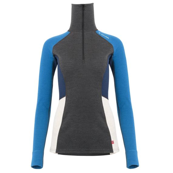 Dámské tričko Aclima WarmWool Polo Women marengo/corsai /beige mel./navyblazer