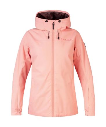 Přední pohled na bundu Hannah PEPPER coral pink 38 s kapucí.