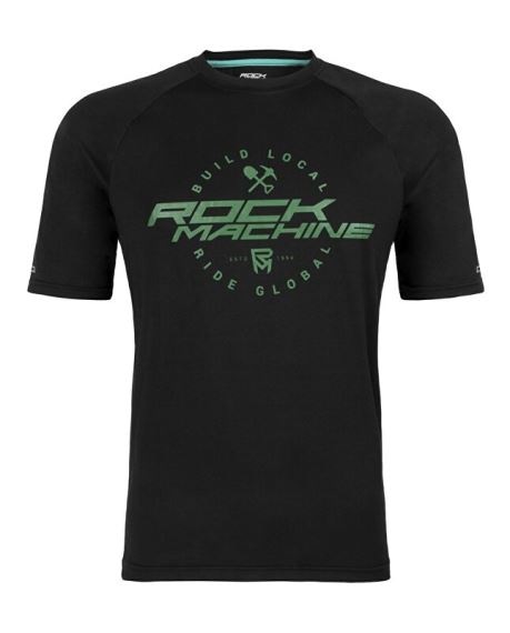 Pánský cyklistický dres Rock Machine Enduro černo/zelený