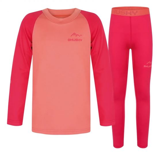 Dětský funkční set termoprádla Husky Tombo K light orange/pink