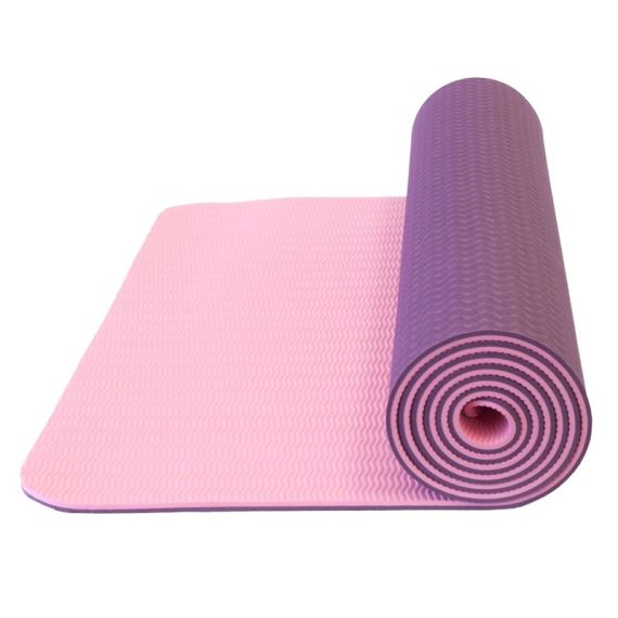 Podložka Yoga Mat YATE dvouvrstvá včetně tašky fialová/růžová