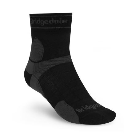Pánské ponožky Bridgedale Trail Run Ultralight T2 Merino Sport 3 Crew Black/Grey