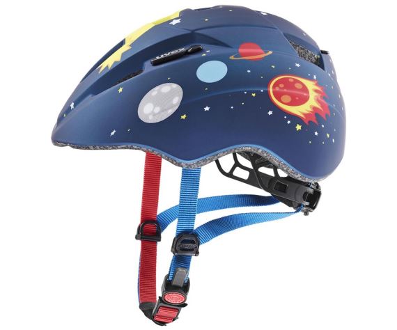 Dětská cyklistická helma Uvex Kid 2 CC dark blue rocket mat (46-52cm)