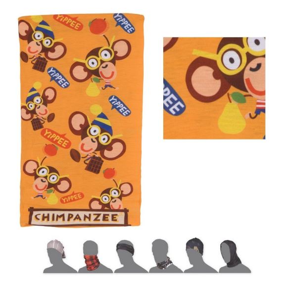 Dětský multifunkční šátek SENSOR Tube Chimpanzee oranžová