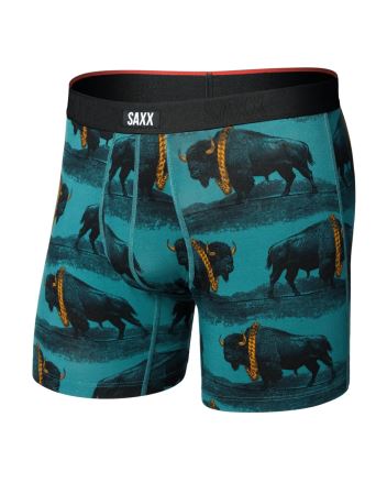 Pánské boxerky SAXX Vibe Xtra Soft Comfort Boxer Brief bison bling-seascape