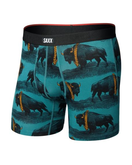 Pánské boxerky SAXX Vibe Xtra Soft Comfort Boxer Brief bison bling-seascape